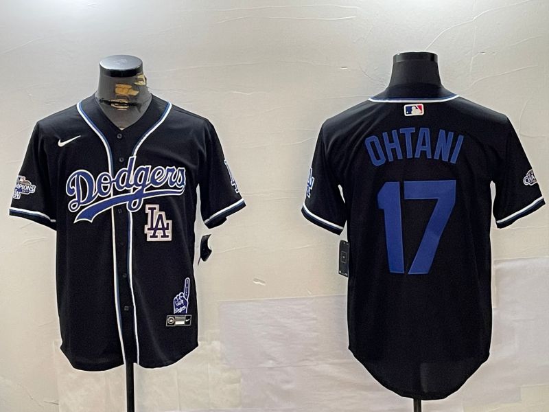 Men Los Angeles Dodgers #17 Ohtani Black Game 2024 Nike MLB Jersey style 12025->los angeles dodgers->MLB Jersey